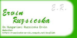 ervin ruzsicska business card